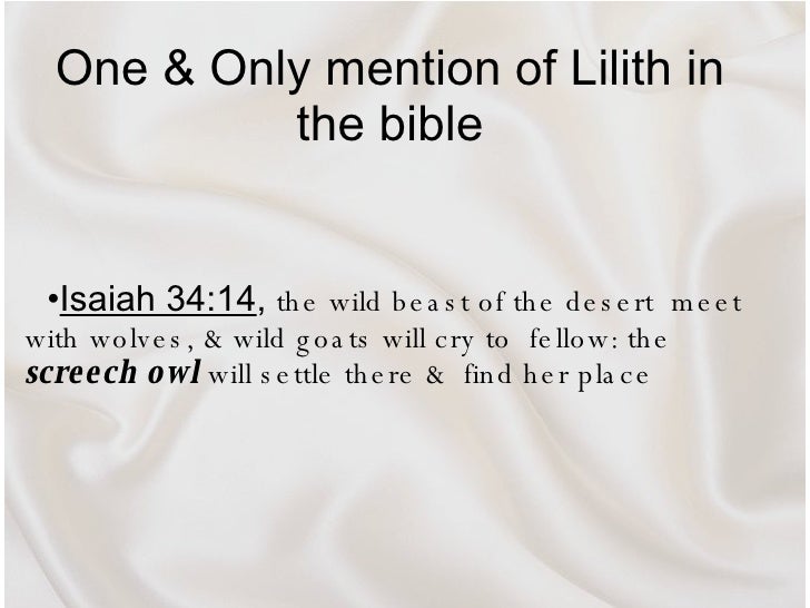 The What Lilith Say Does Bible About The What Lilith Say Does Bible About